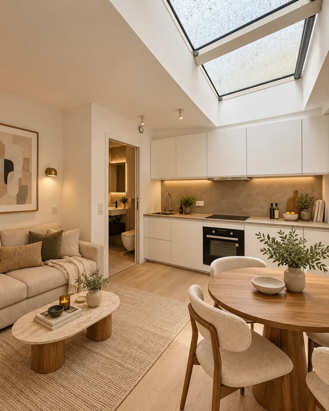 Virtual staging as a living and dining room — Project · artist’s impression